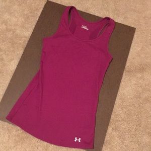 Magenta Under Armour HeatGear Tank, Small